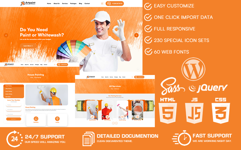 Artpaint - тема для WordPress компанії Painting Company