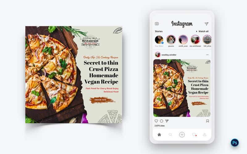 Modello di progettazione di post sui social media per alimenti e ristoranti-17