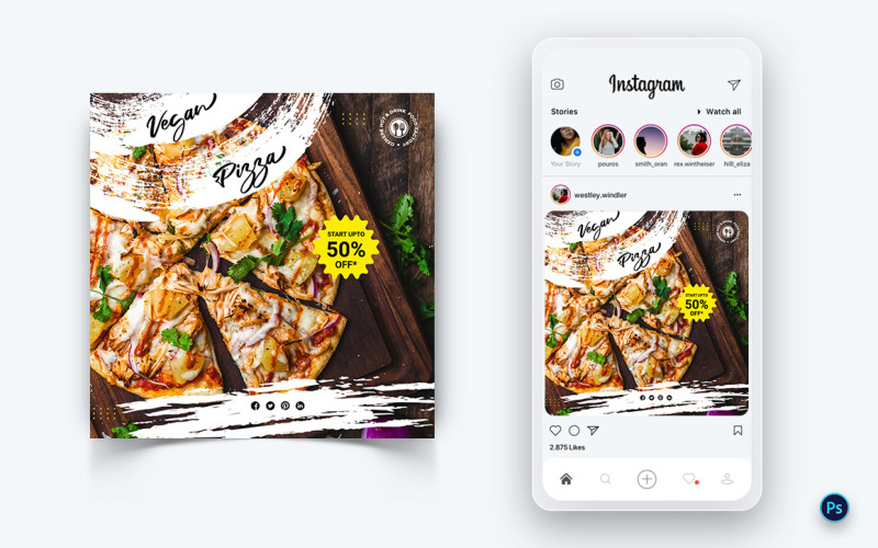 Food and Restaurant Social Media Post Design Template-33