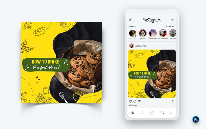 Plantilla de diseño de publicación en redes sociales de comida y restaurante-39