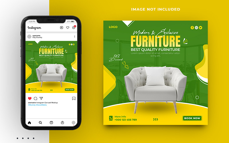 Möbel Sale Promo Social Media Post Banner Vorlagen
