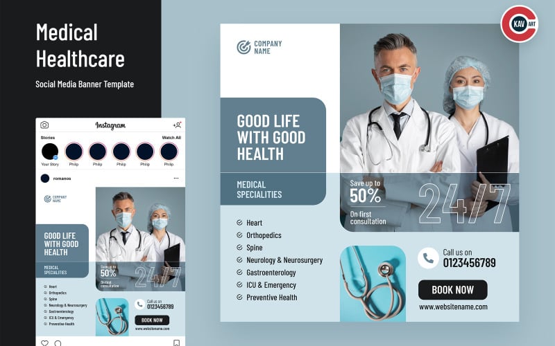 Medical Healthcare Social Media Banner - 00268