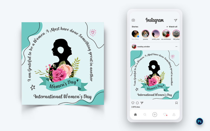 Modèle de conception de publication sur les médias sociaux pour la Journée internationale de la femme-12