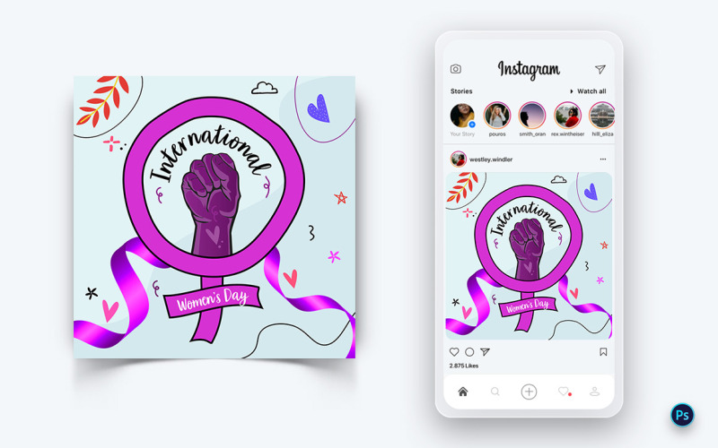 Modello di progettazione post sui social media per la Giornata internazionale della donna-08