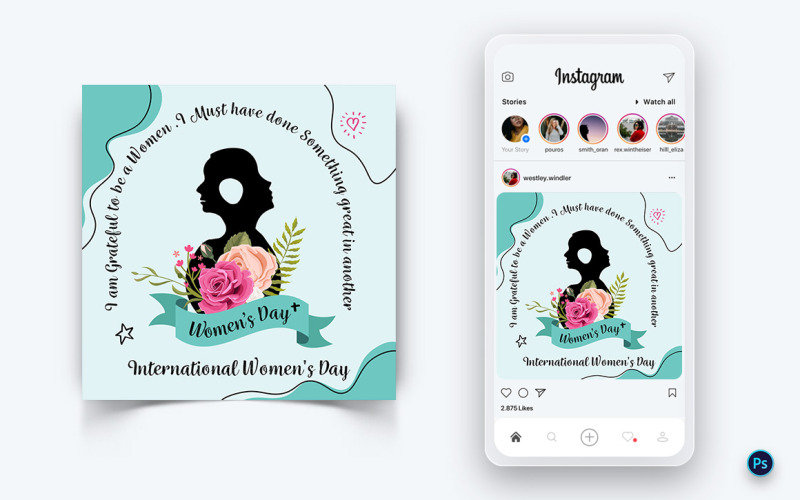 Modello di progettazione post sui social media per la Giornata internazionale della donna-12