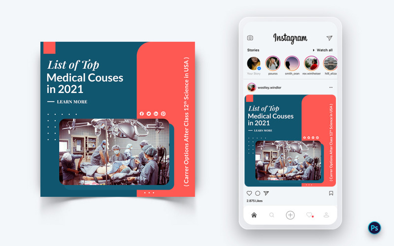 Postdesign-Vorlage für medizinische und Krankenhaus-Social-Media-01