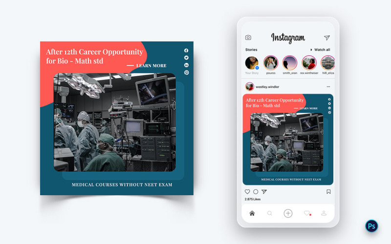 Postdesign-Vorlage für medizinische und Krankenhaus-Social-Media-02