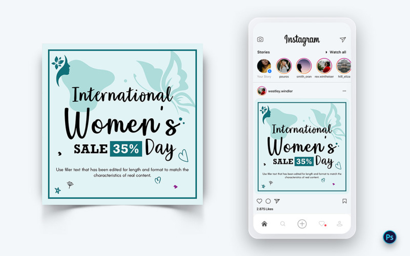 Social-Media-Post-Design-Vorlage für den Internationalen Frauentag-07
