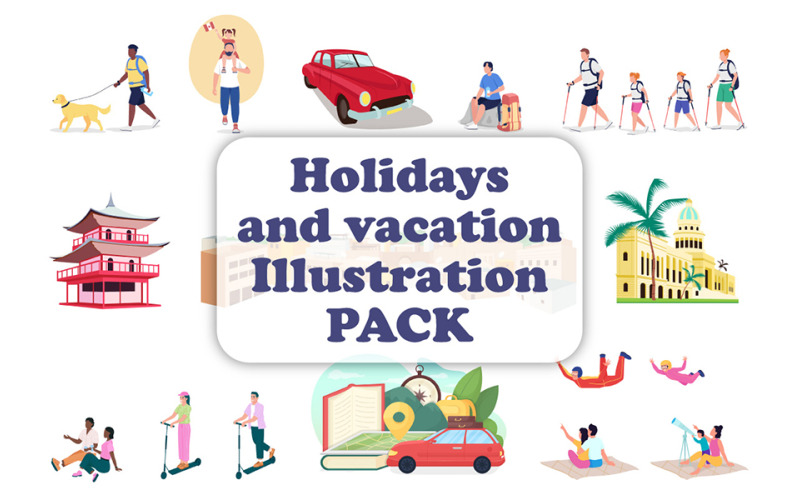 Feiertage und Urlaubsillustrationsbündel