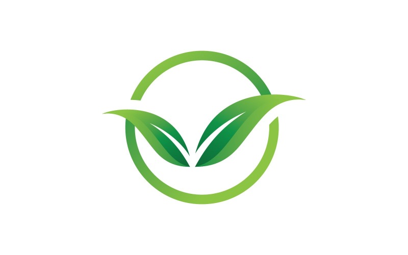 Groen blad natuur Vector Logo ontwerpsjabloon V27