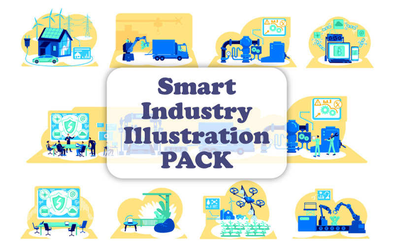Pacchetto di illustrazioni per l'industria intelligente 1