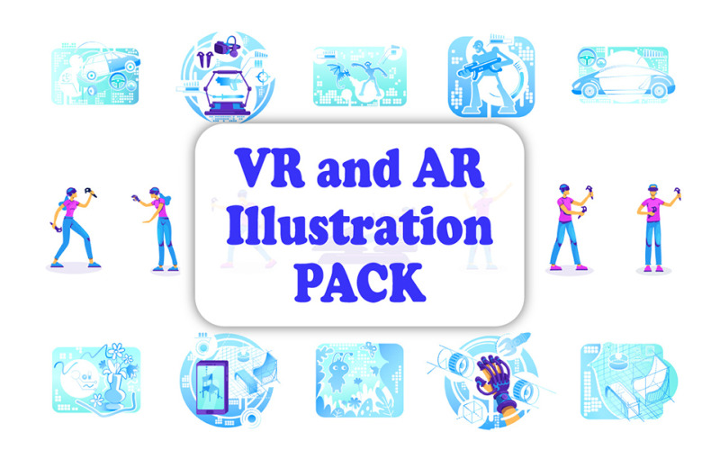 Pacchetto di illustrazioni VR e AR