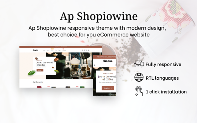 Ap Shopiowine - 咖啡、酒厂、茶 Shopify 主题 #261273