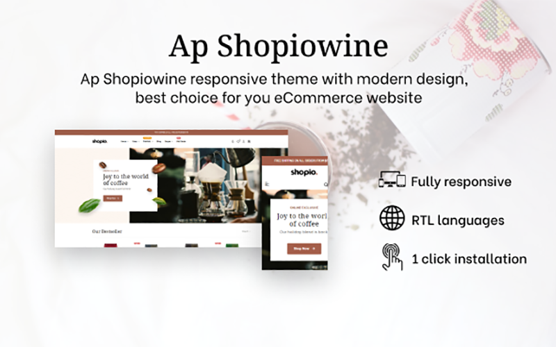 Ap Shopiowine – тема Shopify для кави, виноробства та чаю