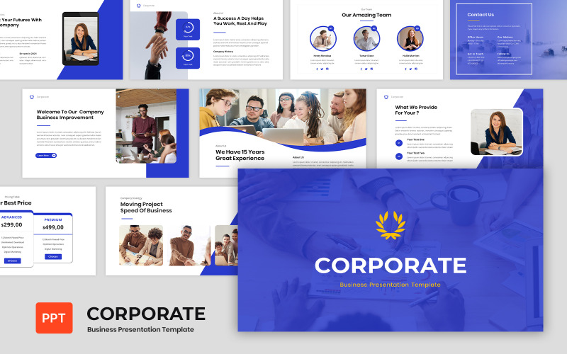 Corporate - Bedrijfspresentatie Sjablonen PowerPoint presentatie