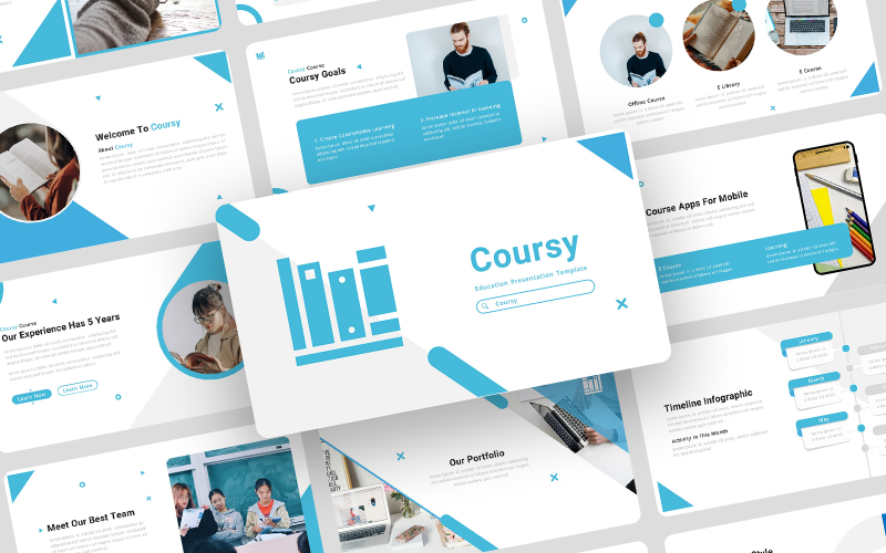 Coursy - Utbildning Skola PowerPoint-mall