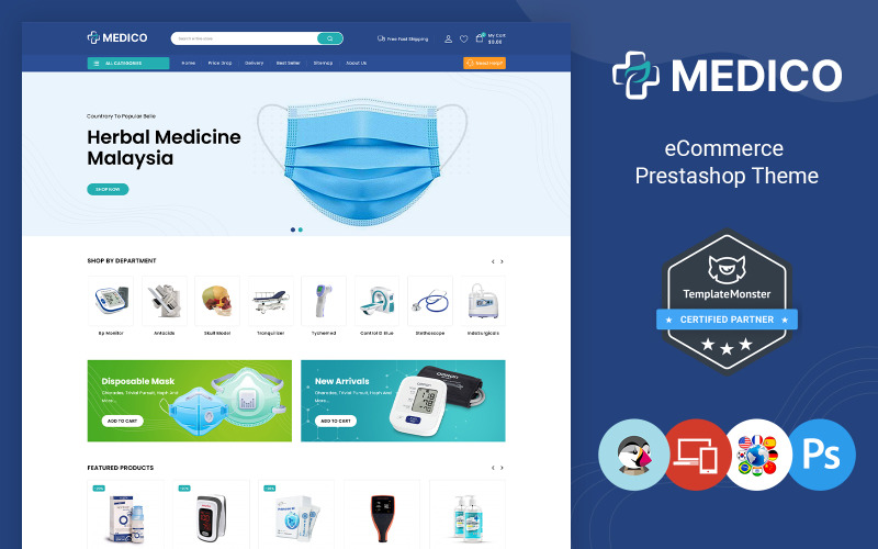 Medico - тема Prestashop для магазинов здоровья, медицины и аптек