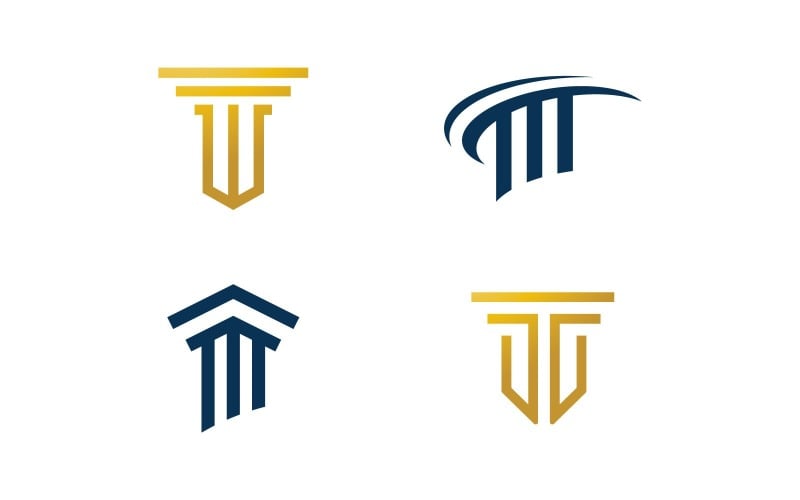 Modelo de logotipo de pilar. Ilustração vetorial de coluna Design V11