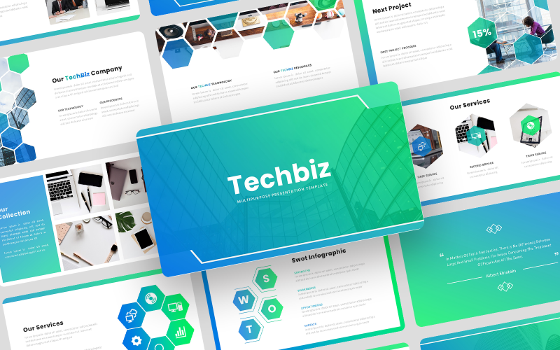 Techbiz - Modèle PowerPoint d'entreprise polyvalente