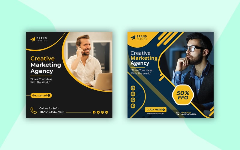 Corporate business social media facebook or instagram post template