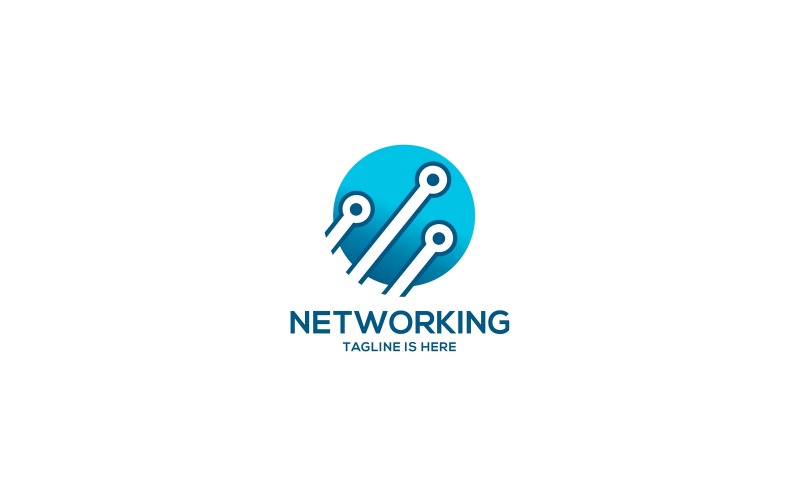 Modèle de logo informatique et réseau V1