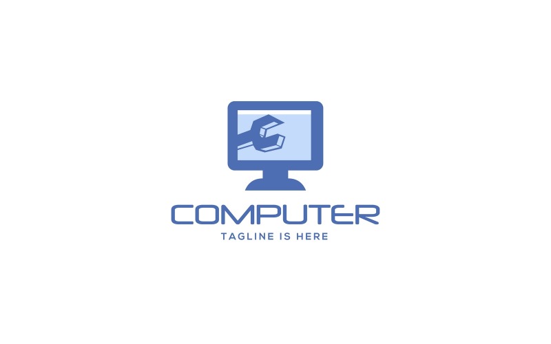 Modelo de Logotipo de Computador e Rede