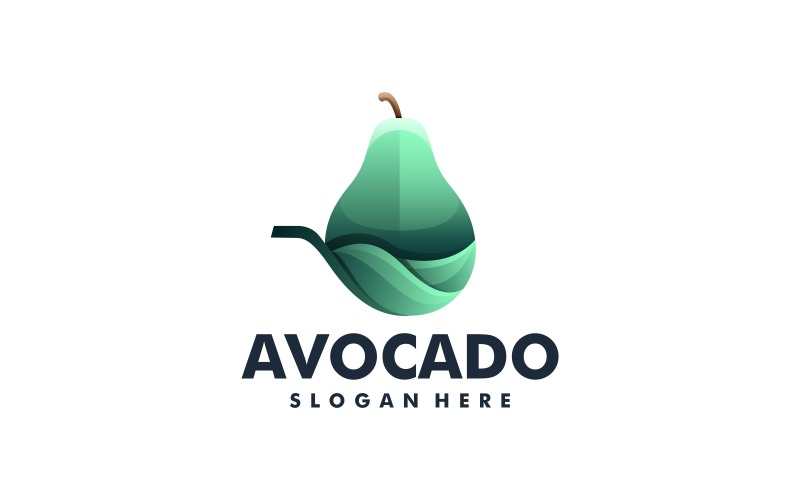 Дизайн логотипу з градієнтним кольором авокадо