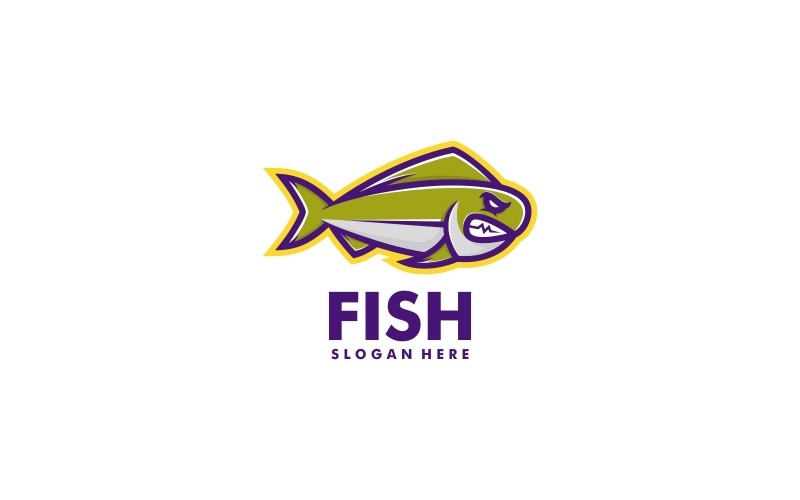 Fish Mascot logó sablon