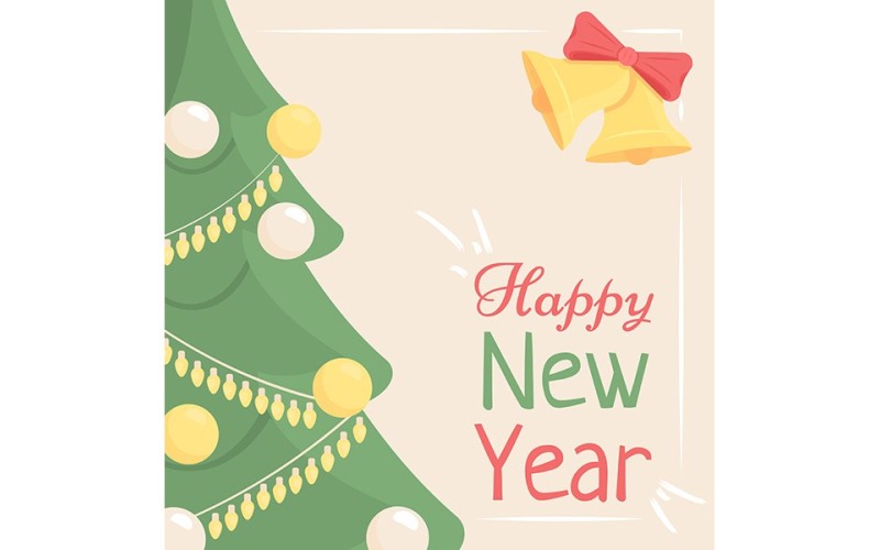 Plantilla de tarjeta de felicitación de feliz año nuevo