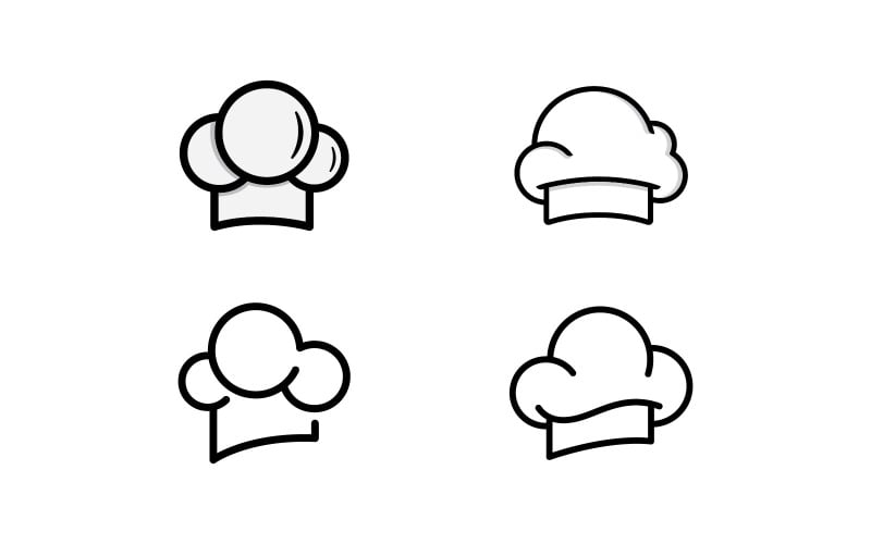 Şapka Şef Restoran Vektör Logo Tasarım Şablonu V5
