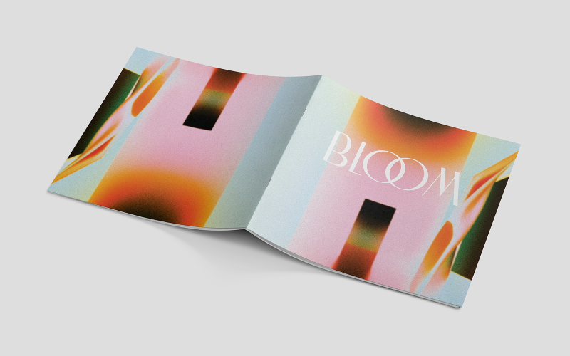 Mockup del prodotto con opuscolo quadrato