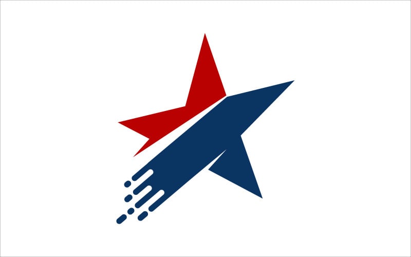 plantilla de logotipo de vector de estrella americana rápida
