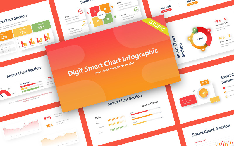 Rakam Akıllı Grafik Bilgi Grafiği Google Slaytlar Şablonu