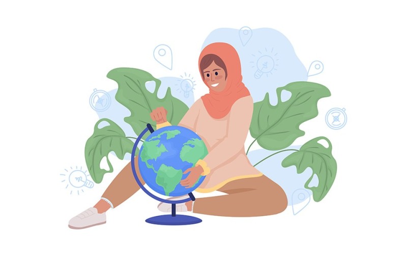 Reisen um die Welt Illustration