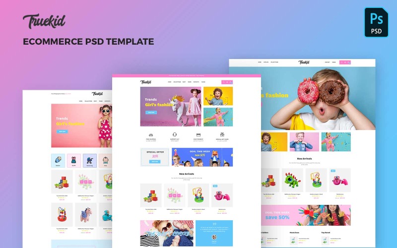 Truekid - eCommerce PSD-mall