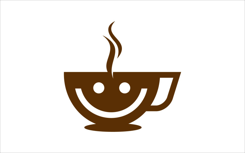 úsměv káva vektorové logo šablona