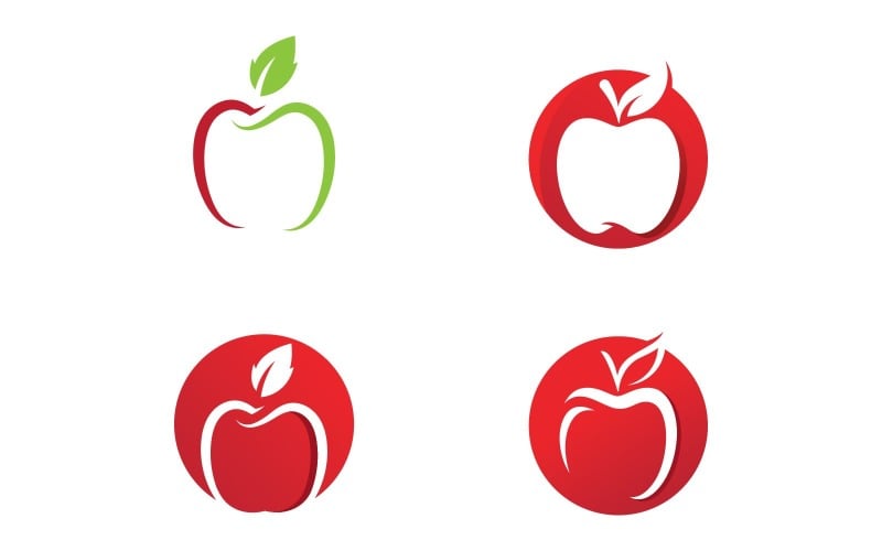Apple Fresh Fruit Logo Vektor-Logo-Design-Vorlage V11