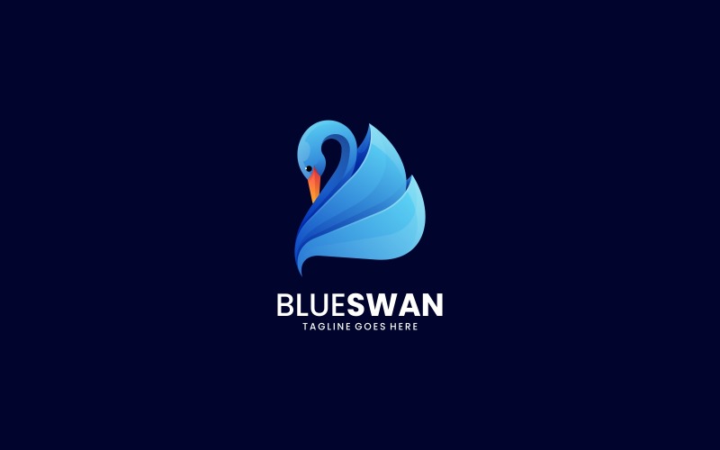 Blå Swan Gradient Logotyp Stil