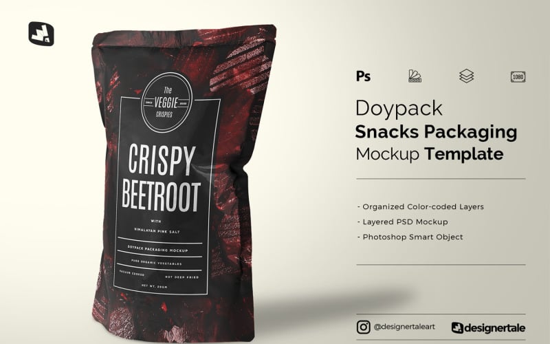 Doypack Snacks Packaging Mockup