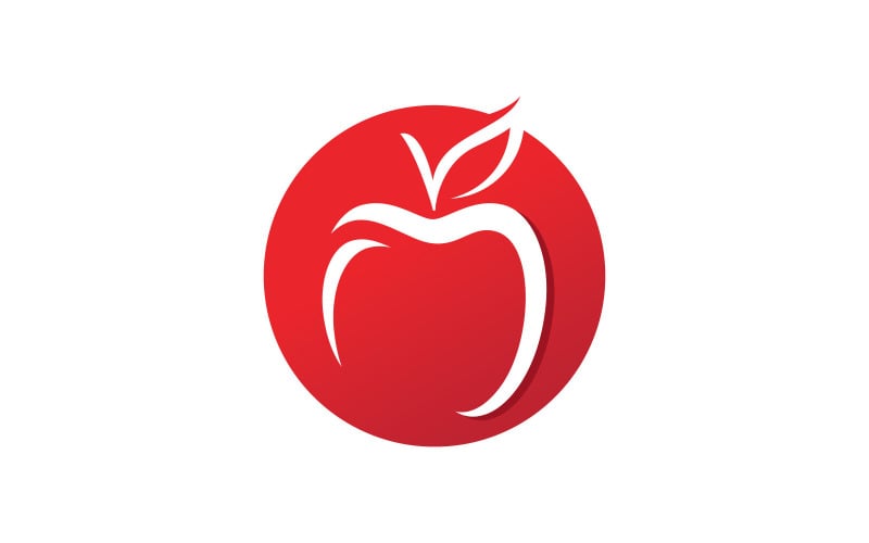 Logo di mela frutta fresca modello di progettazione di logo vettoriale V8