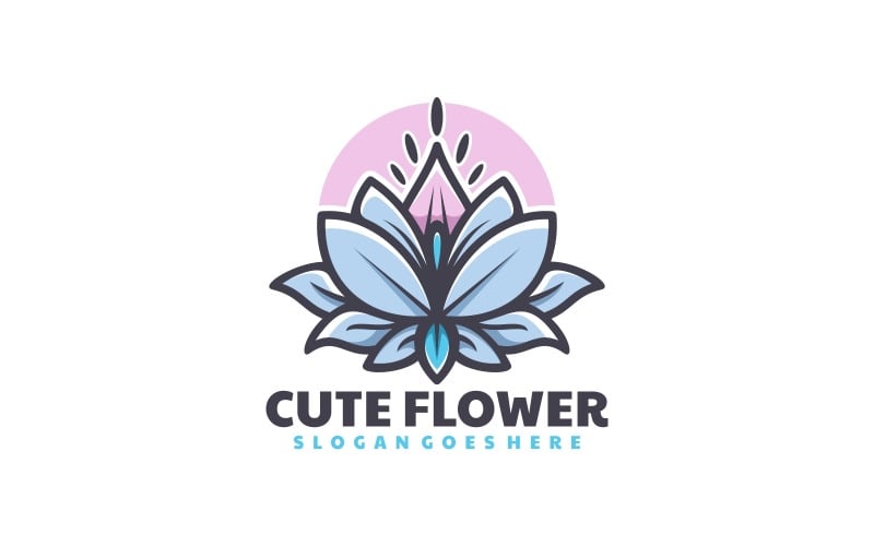 Logo mascotte semplice fiore