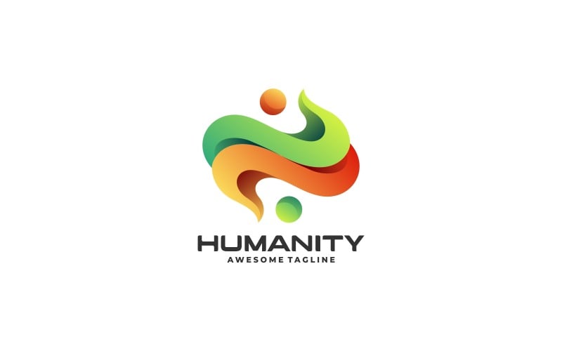 Ludzkość Gradient Kolorowy Styl Logo
