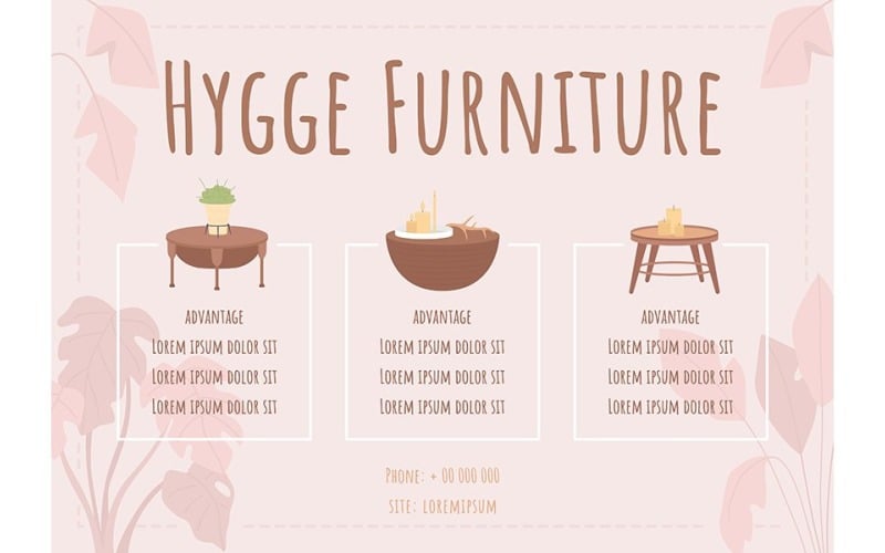 Modèle de bannière de meubles Hygge