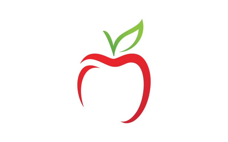 Modelo de design de logotipo de vetor de logotipo de frutas frescas de maçã V4