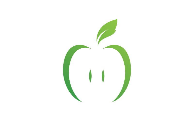Modelo de design de logotipo de vetor de logotipo de frutas frescas de maçã V5