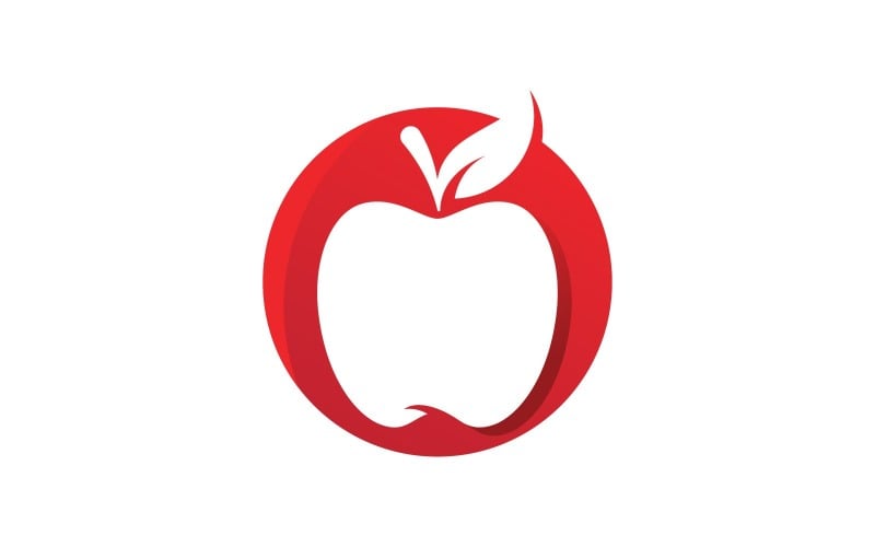 Modelo de design de logotipo de vetor de logotipo de frutas frescas de maçã V7