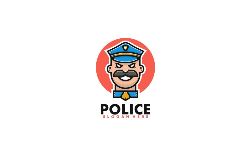 Polizei-Maskottchen-Cartoon-Logo