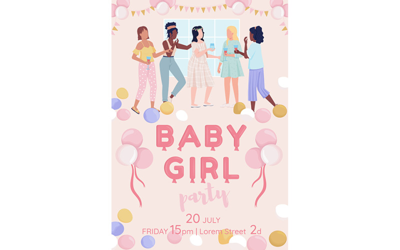 Шаблон баннера для вечеринки Baby Girl