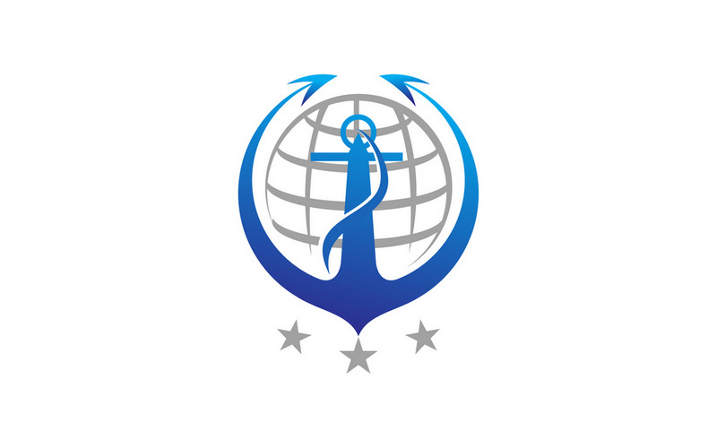 Vecteur de modèle de conception de logo Globe d'ancrage