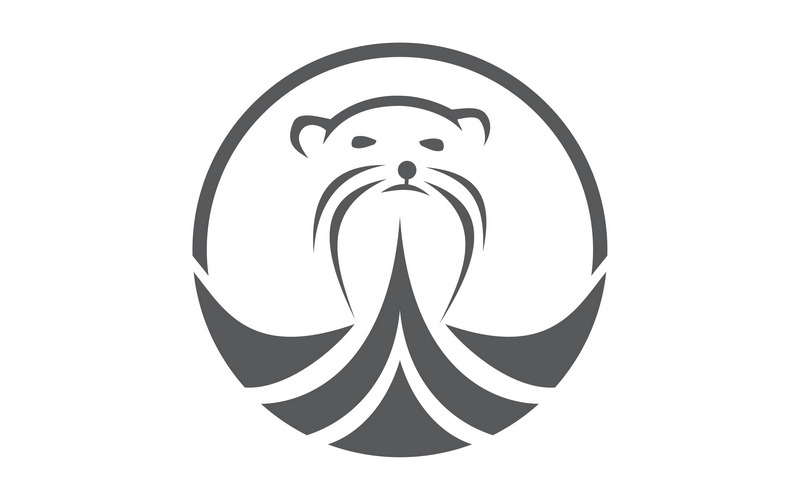 vetor de modelo de design de logotipo de animal morsa